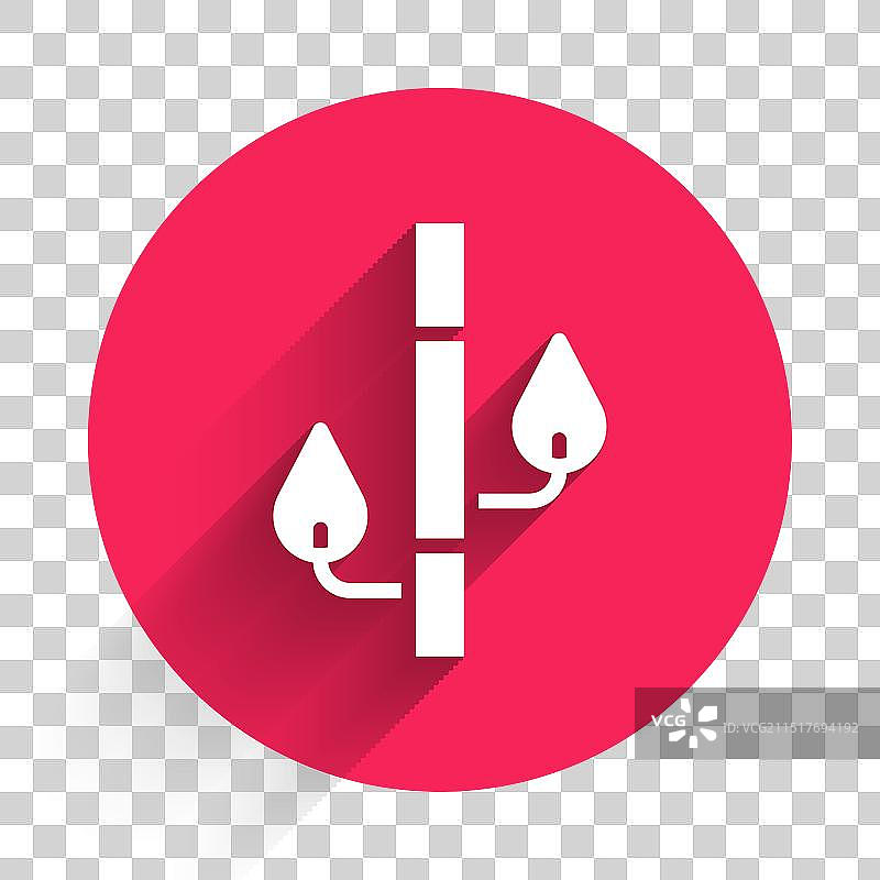 白色竹子图标，长阴影图片素材