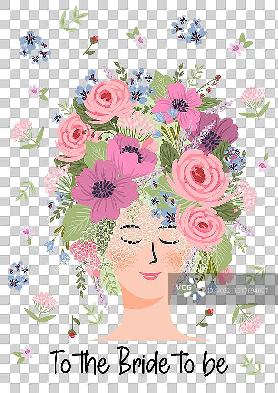 可爱新娘卡片图片素材