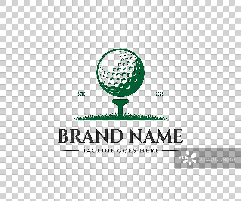 高尔夫球标志设计或高尔夫俱乐部标志标签图标图片素材