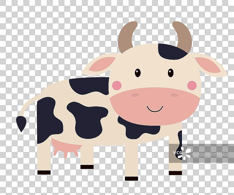 可爱的圆形奶牛头像图标图片素材