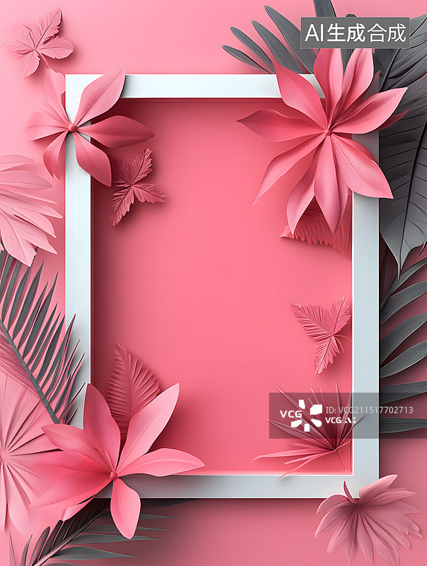 【AI数字艺术】3D彩虹画框签名板背景墙图片素材