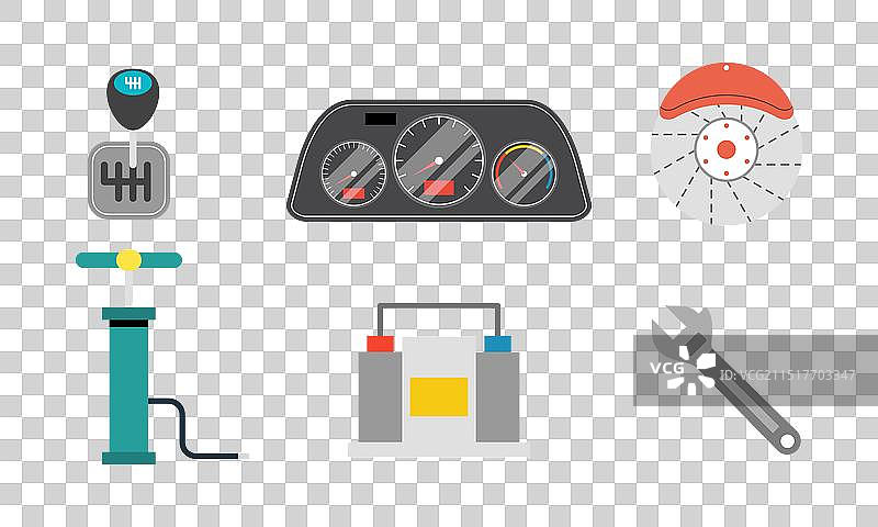 汽车维修服务扁平图标集图片素材