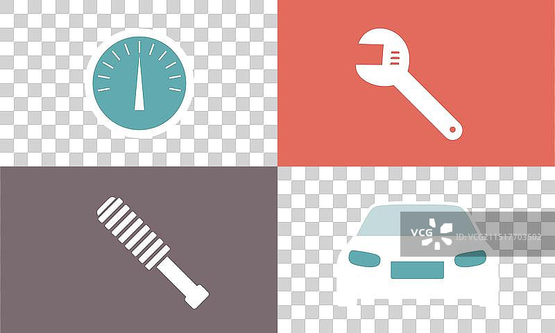 汽车维修服务扁平图标集图片素材