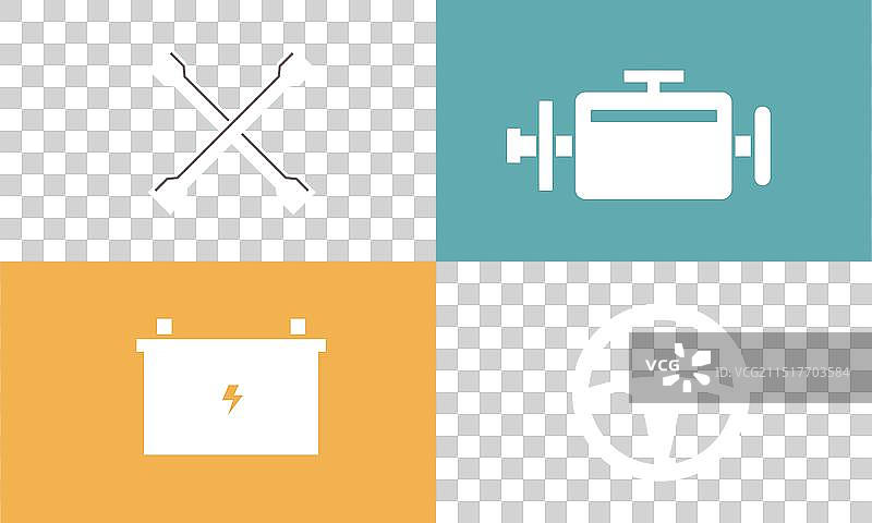 汽车维修服务扁平图标集图片素材