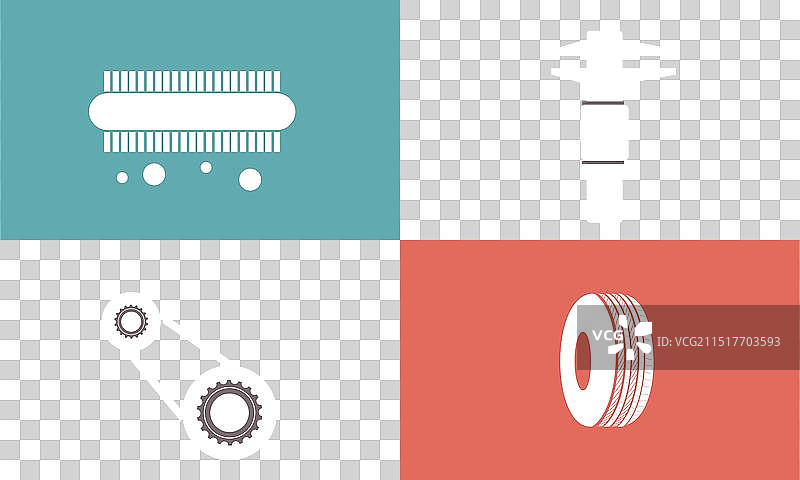 汽车维修服务扁平图标集图片素材