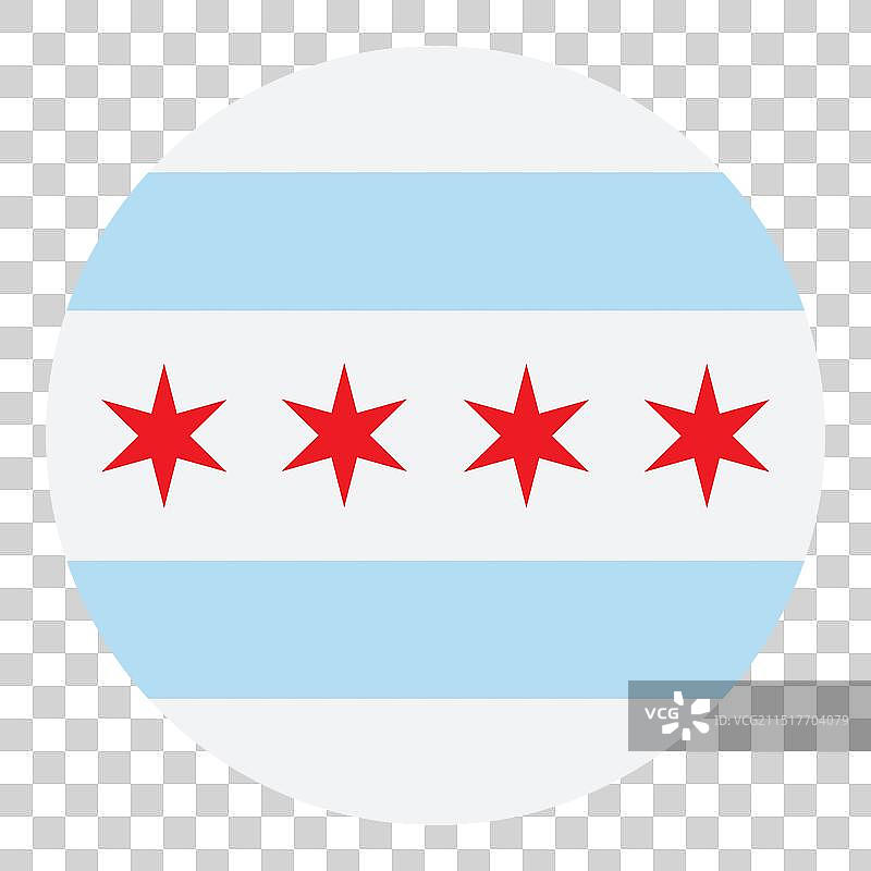 芝加哥旗帜圆形徽章按钮图片素材