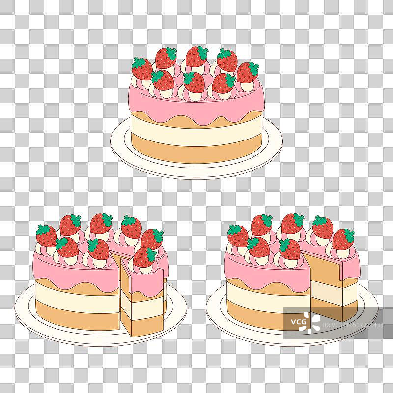 草莓磅蛋糕图片素材