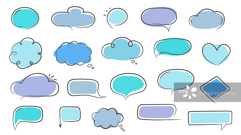手绘对话气泡图片素材