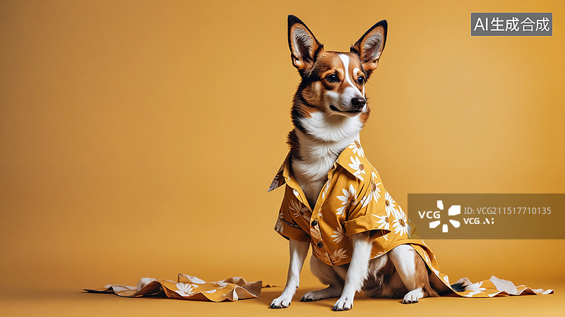 【AI数字艺术】时尚犬只的休闲时刻图片素材