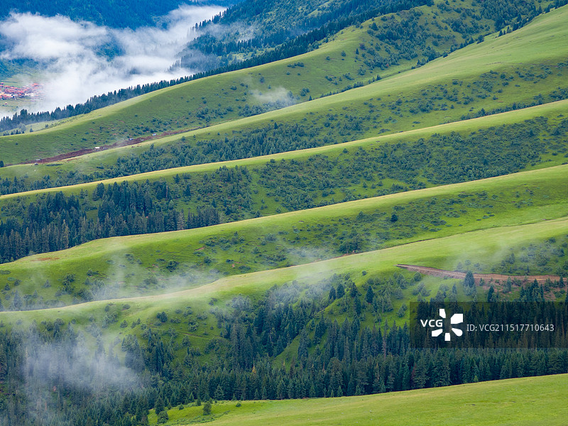 甘孜道孚玉科草原航拍图片素材