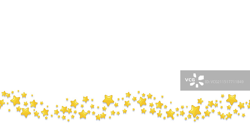 白色背景上的黄色星星无缝边框图片素材