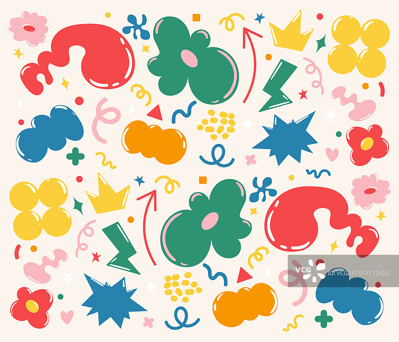 时髦的groovy元素集合图案图片素材