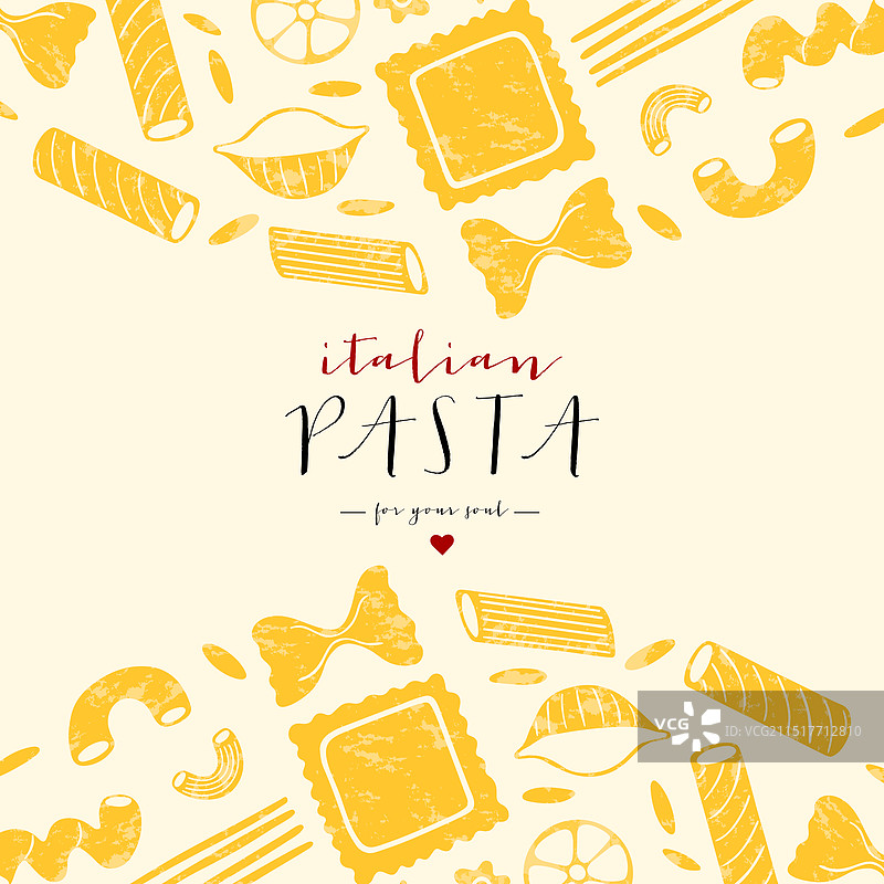 不同类型的意大利面框架背景图片素材
