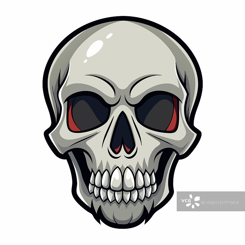 白色背景上的骷髅图片素材