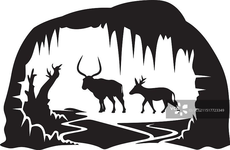 受洞穴艺术启发的原始图片标志图片素材