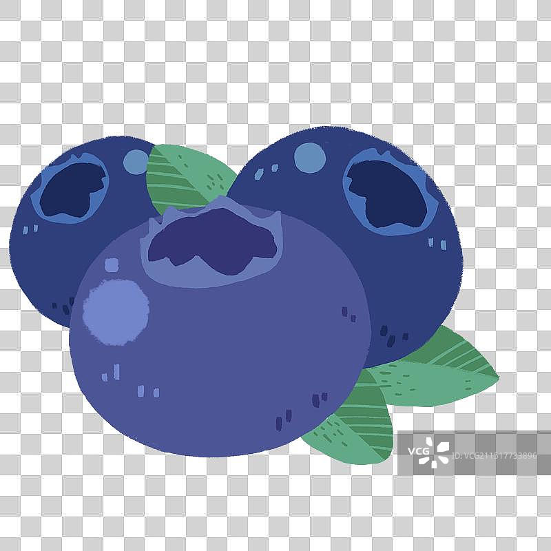 三个卡通蓝莓组合元素图片素材