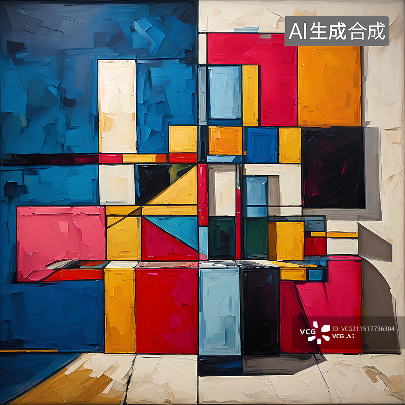 【AI数字艺术】色块装饰画图片素材