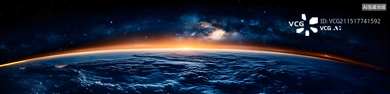 【AI数字艺术】云层上的星空日出图片素材