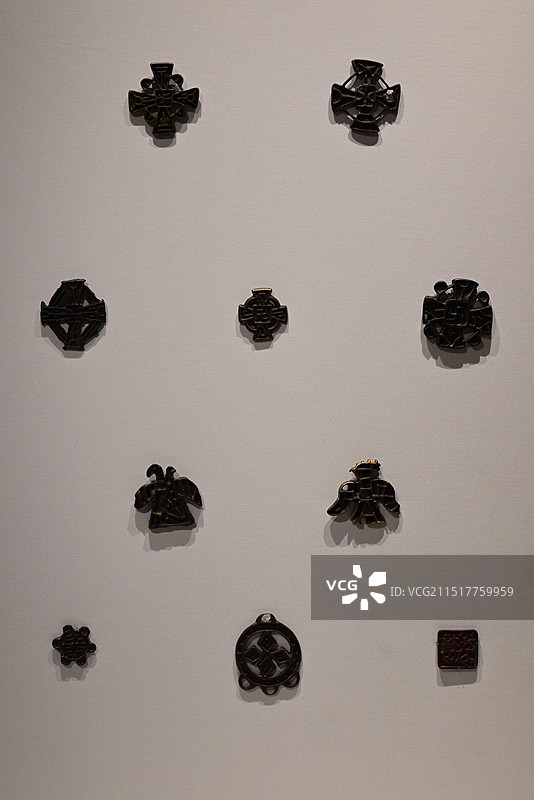 《景教铜十字》，元代文物，青铜。香港大学美术博物馆藏图片素材