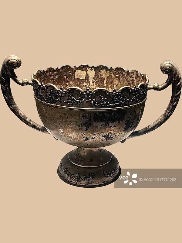 公正和平银爵闵行博物馆1924年奖杯历史图片素材