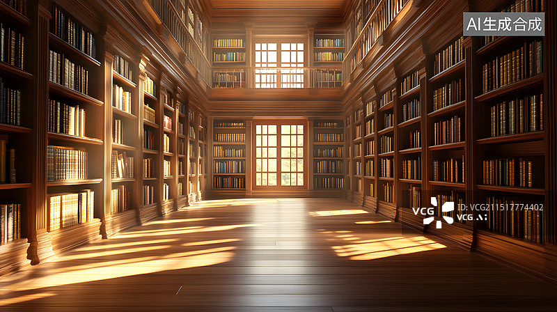 【AI数字艺术】阳光图书馆教师节插画图片素材