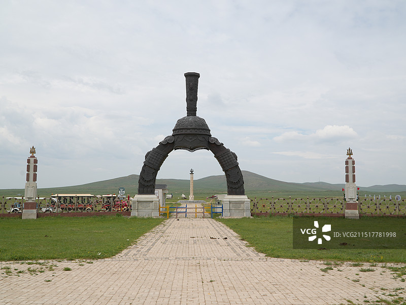 内蒙古锡林郭勒盟西乌旗草原99号公路草原小火车终点图片素材