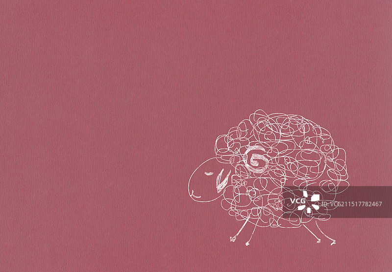 日式纸上的绵羊图案图片素材