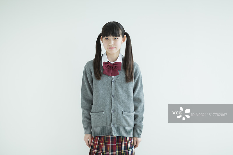 微笑的中学女生图片素材