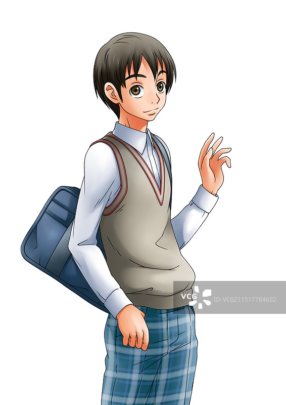 男孩学生插画图片素材
