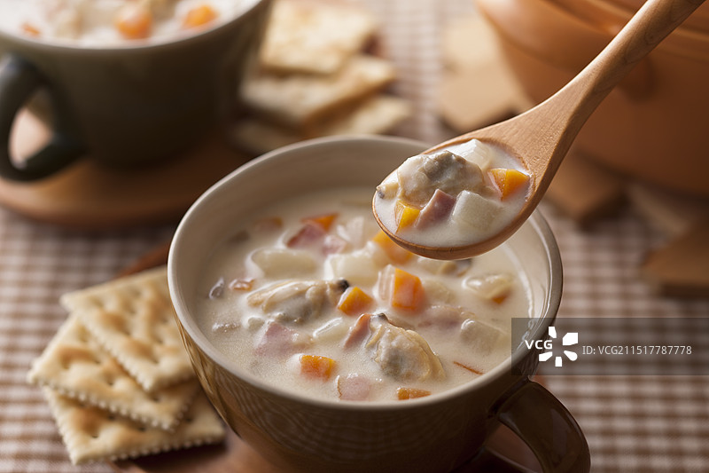 蛤蜊浓汤图片素材