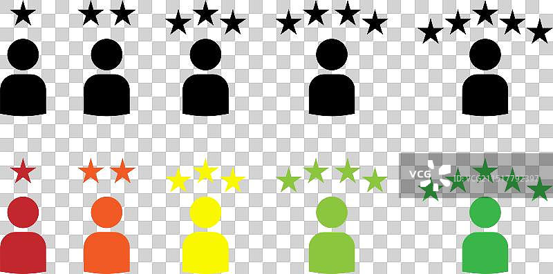 带评级星级的客户体验图标图片素材