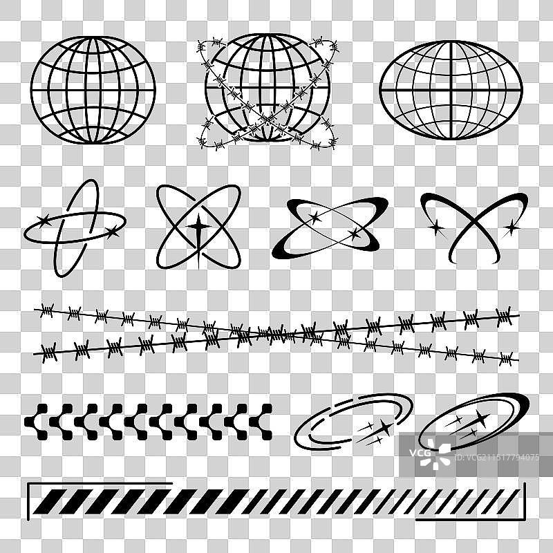 复古街头时尚设计元素图片素材