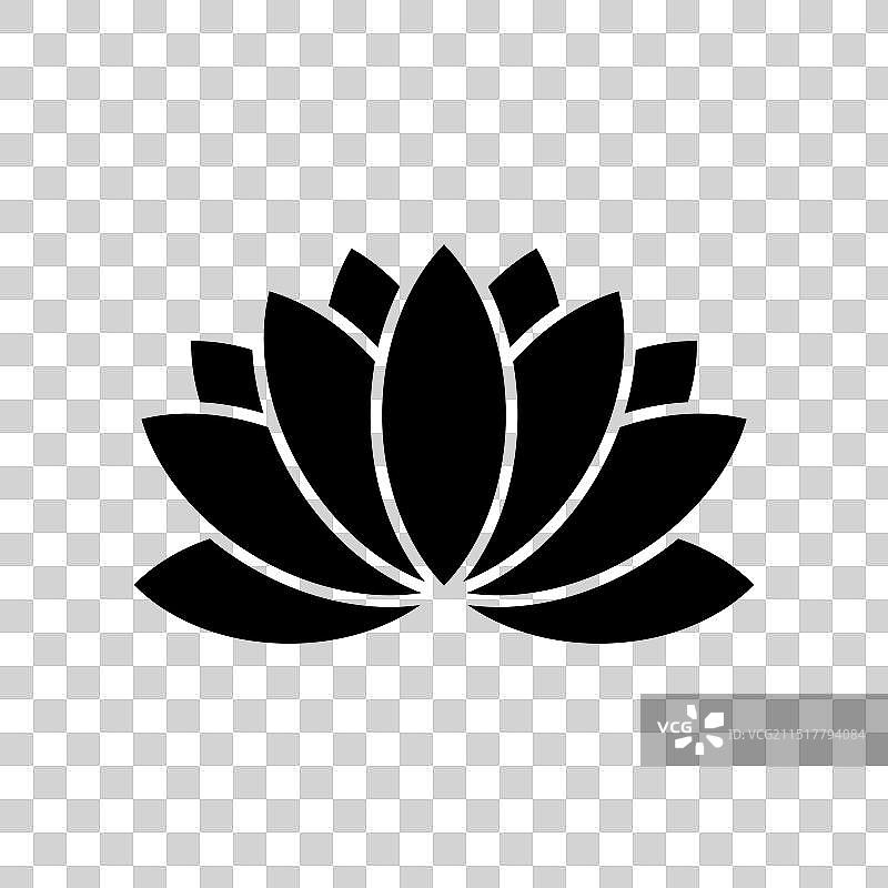 莲花装饰剪影图标图片素材