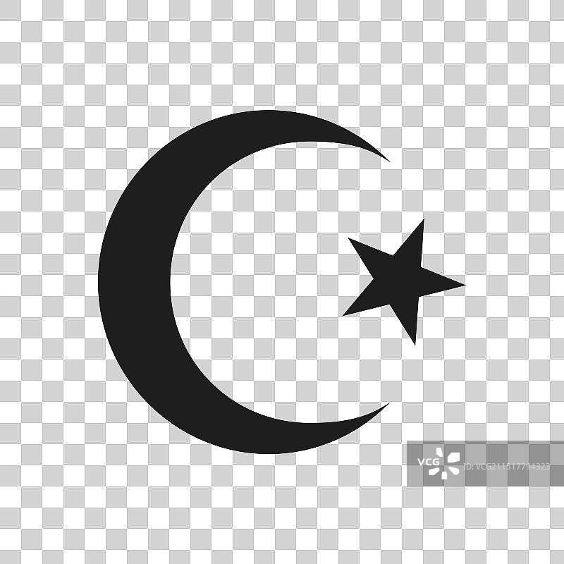 伊斯兰新月星宗教符号图片素材
