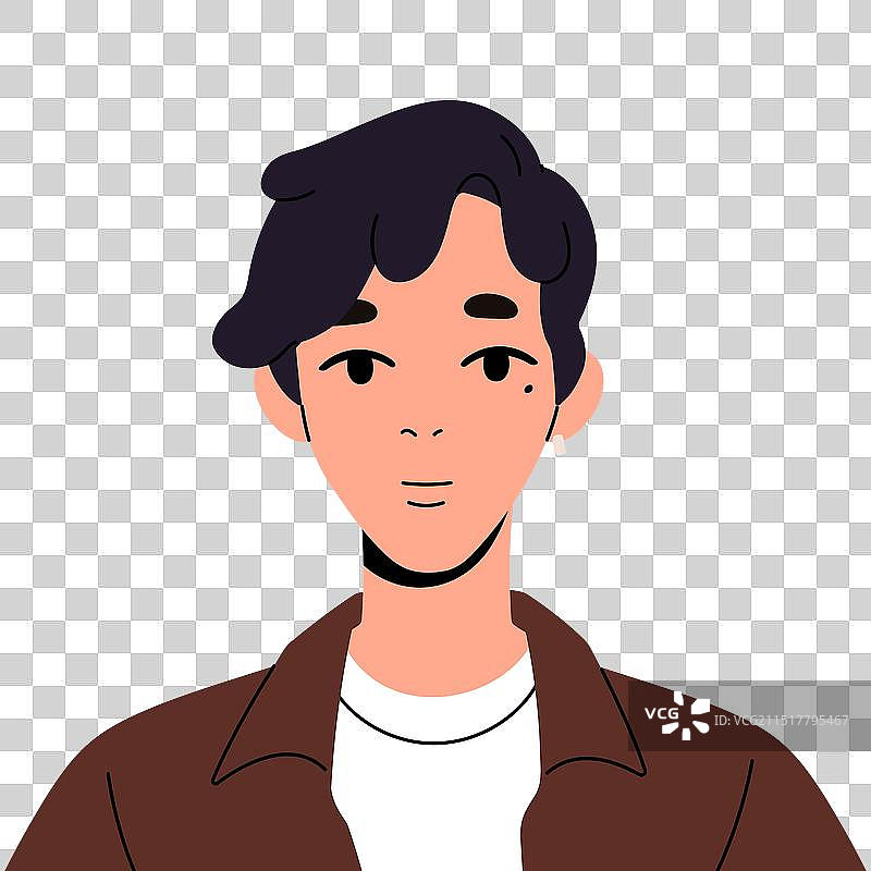 年轻男子面部痣像图片素材