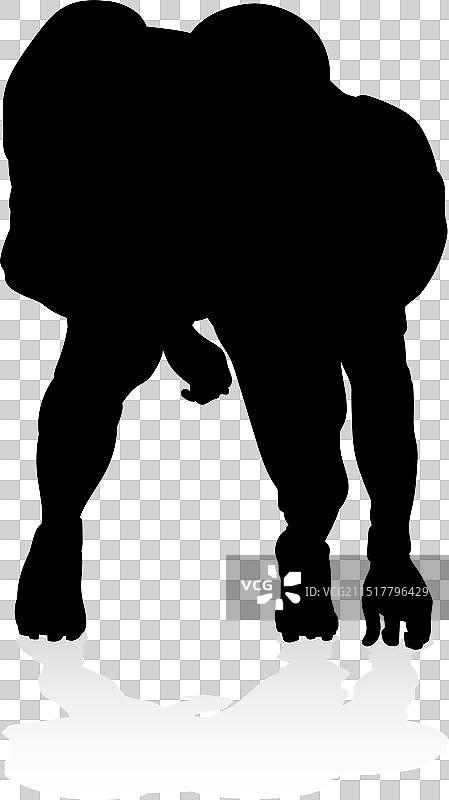 美式橄榄球运动员剪影图片素材