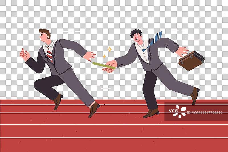 商务男士将接力棒传递给同事图片素材