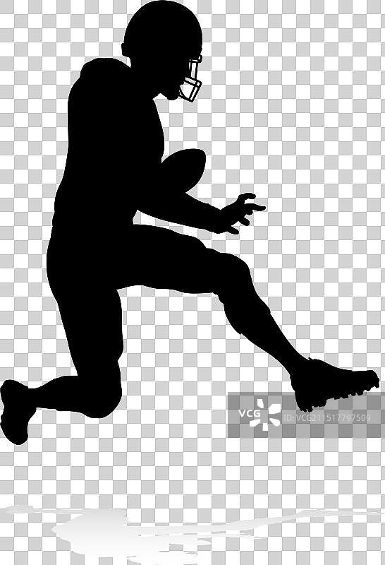 美式橄榄球运动员剪影图片素材