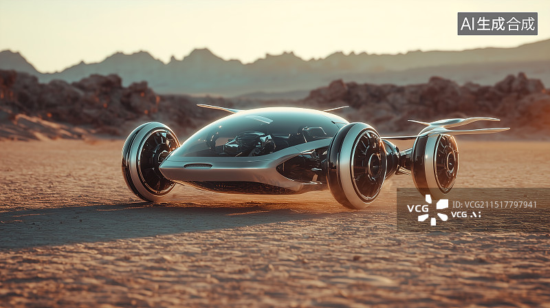 【AI数字艺术】正在准备起飞的飞行器图片素材