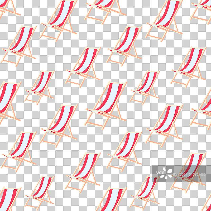 沙滩躺椅无缝图案图片素材