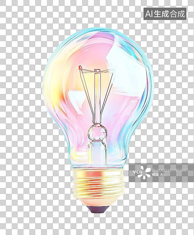 【AI数字艺术】彩色的电灯泡图片素材