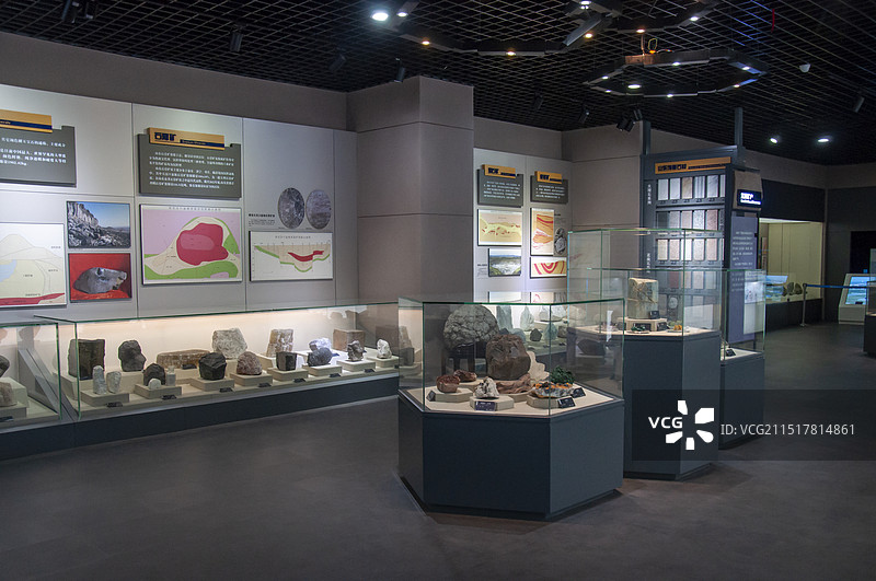 山东地质博物馆展厅内部图片素材