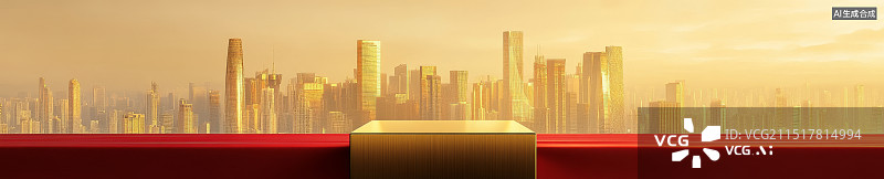 【AI数字艺术】红色党建国庆节春节年会KV3D背景图片素材