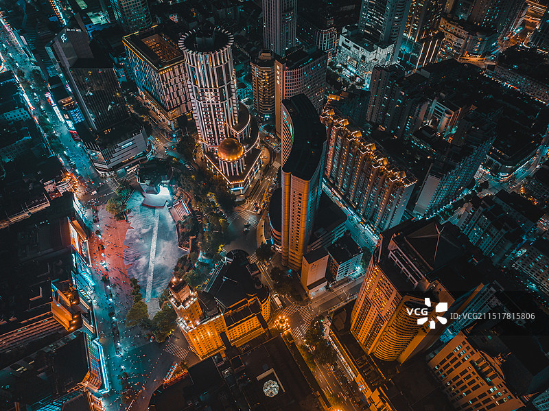 上海南京路夜景图片素材