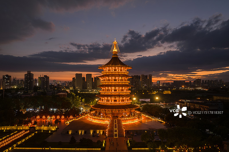 隋唐洛阳城夜景图片素材