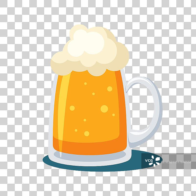 一杯冰镇碳酸啤酒图片素材