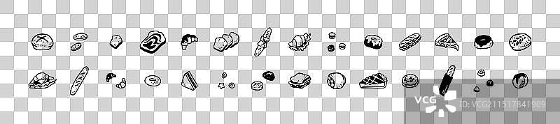 法式糕点甜点面包店简约图标图片素材