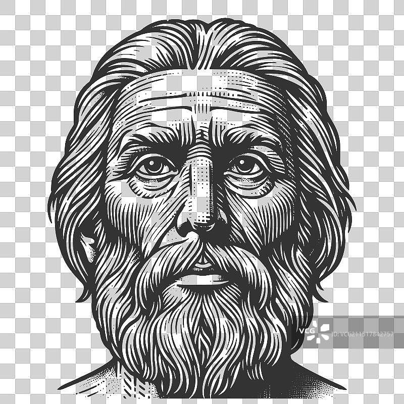 正在雕刻的无家可归的男人 портрет图片素材