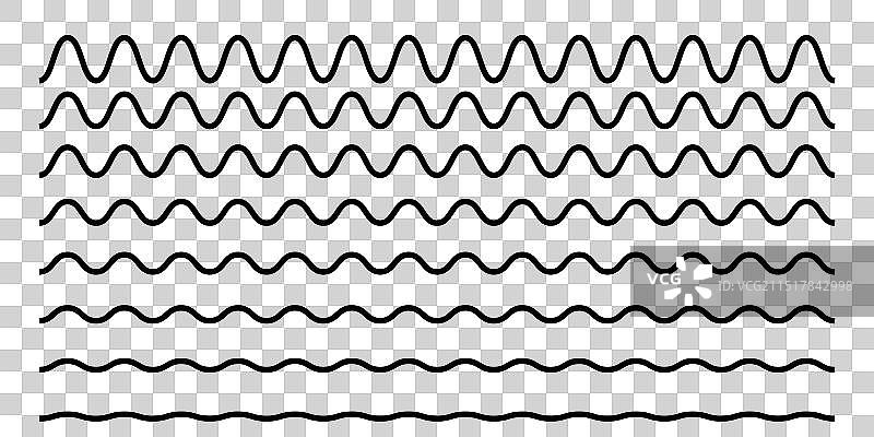 波浪形水平线条扇形边框合集图片素材