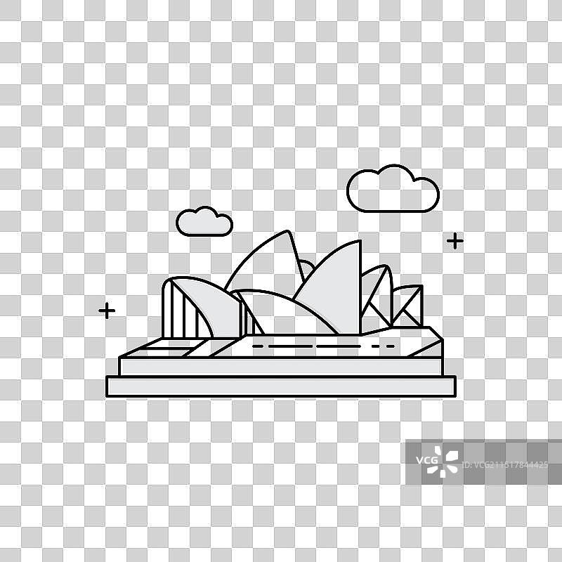 标志性歌剧院图标设计图片素材